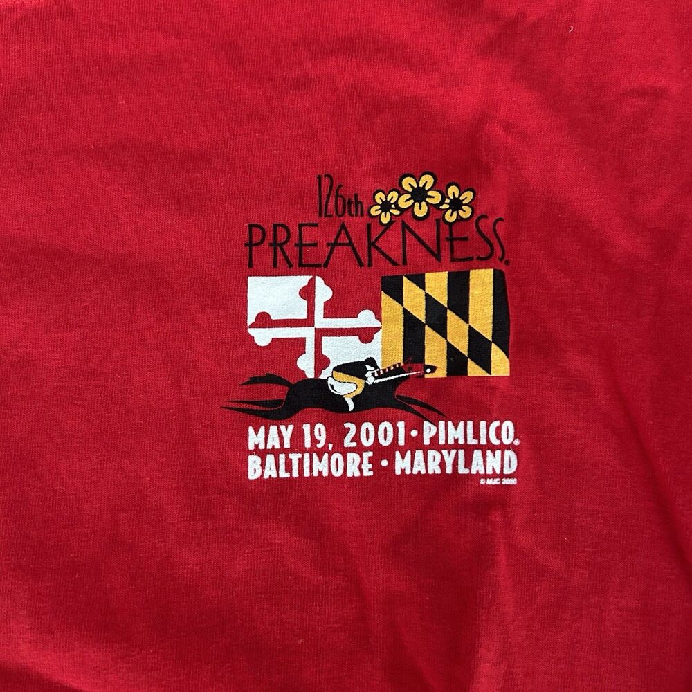 Preakness Stakes 2001 T Shirt Mens XL Pimlico Baltimore Maryland Horse Racing